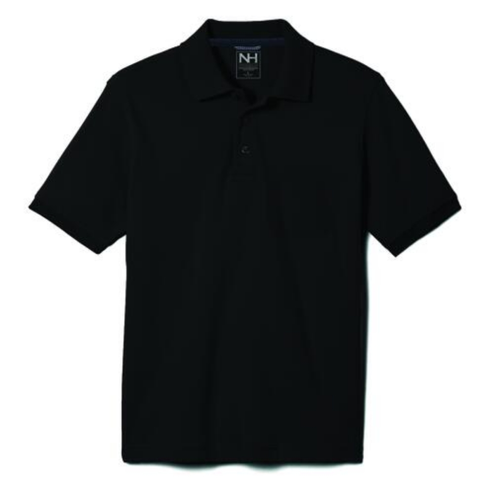 MEN'S BLACK LACK POLO SHORTS SLEEVE